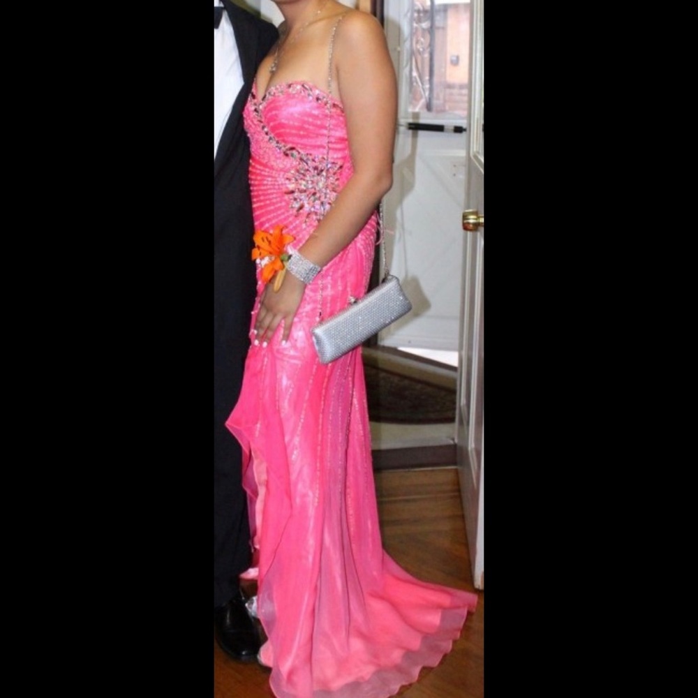 Pink Dave & Johnny Sequin Gown